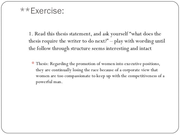 exercises on thesis statements